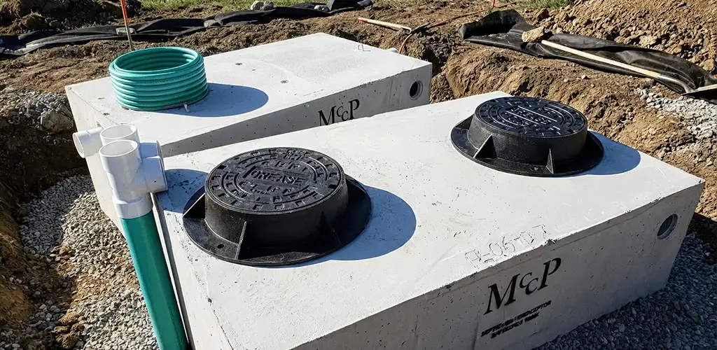 Grease trap installation unit set in place for drainage protection in Columbus, OH